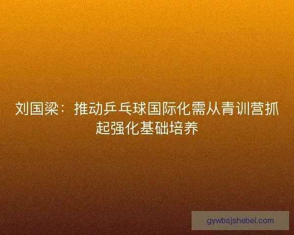刘国梁：推动乒乓球国际化需从青训营抓起强化基础培养