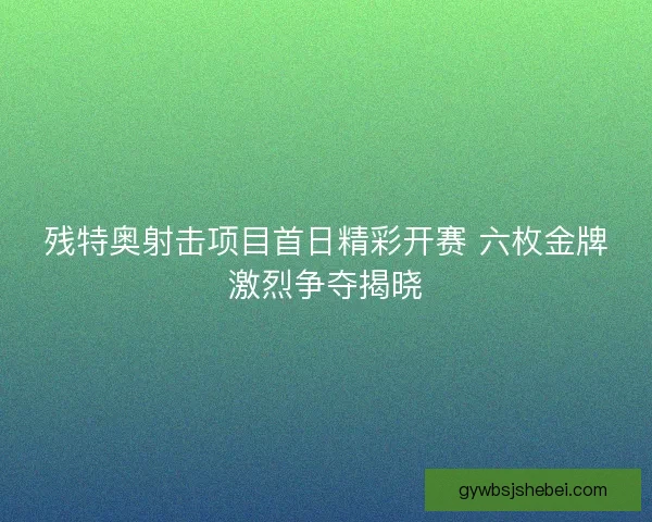 残特奥射击项目首日精彩开赛 六枚金牌激烈争夺揭晓