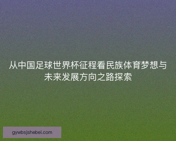 从中国足球世界杯征程看民族体育梦想与未来发展方向之路探索
