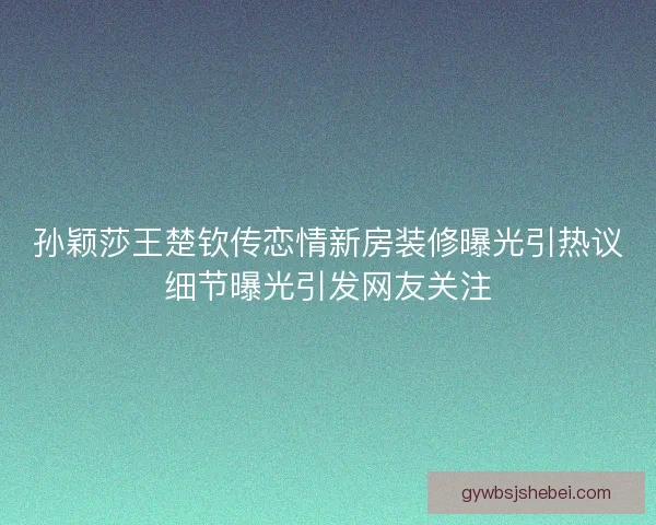 孙颖莎王楚钦传恋情新房装修曝光引热议细节曝光引发网友关注